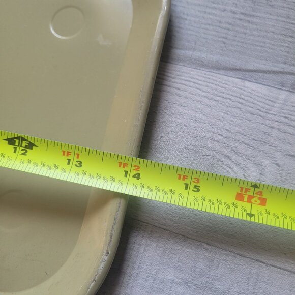 Vintage Rectangular Metal Floral Serving Tray With White Flowers & Green Leaves - Picture 5 of 6